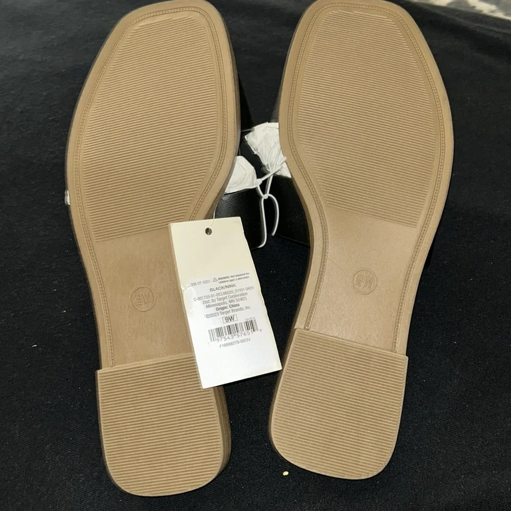 NWT Black Slide Sandals by A New Day in sz 9W - Picture 9 of 10
